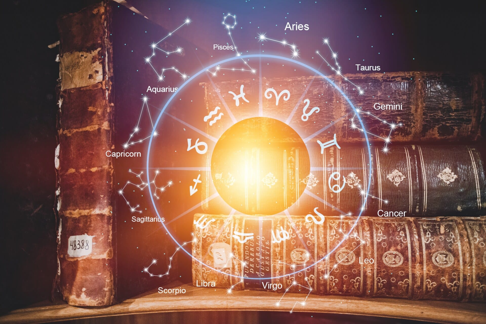 Notes z kosmogramem inspirowanym astrologią wedyjską na tle nocnego nieba